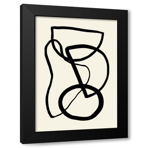 Shape 05 Black Modern Wood Framed Art Print with Double Matting by Uppsala Studio