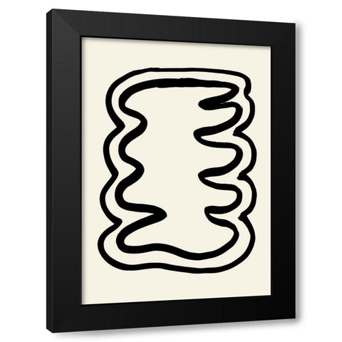 Shape 06 Black Modern Wood Framed Art Print by Uppsala Studio
