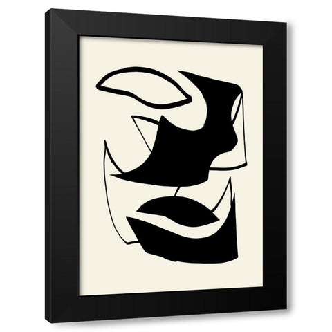 Shape 07 Black Modern Wood Framed Art Print with Double Matting by Uppsala Studio