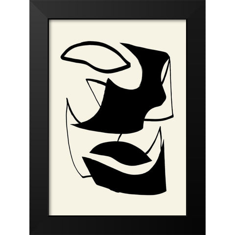 Shape 07 Black Modern Wood Framed Art Print by Uppsala Studio