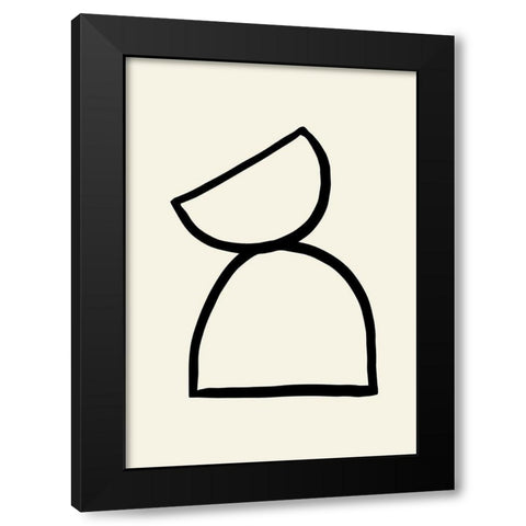 Shape 08 Black Modern Wood Framed Art Print with Double Matting by Uppsala Studio