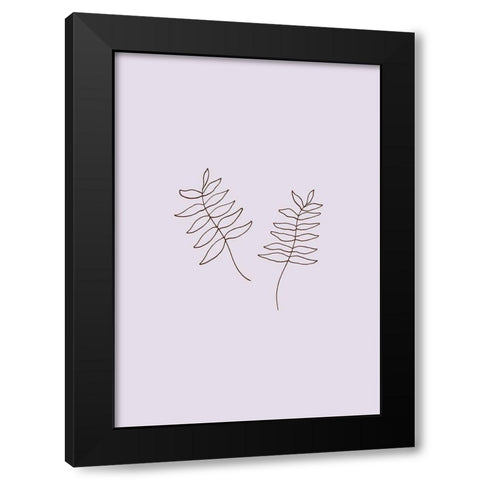 Two Twigs Black Modern Wood Framed Art Print by Uppsala Studio