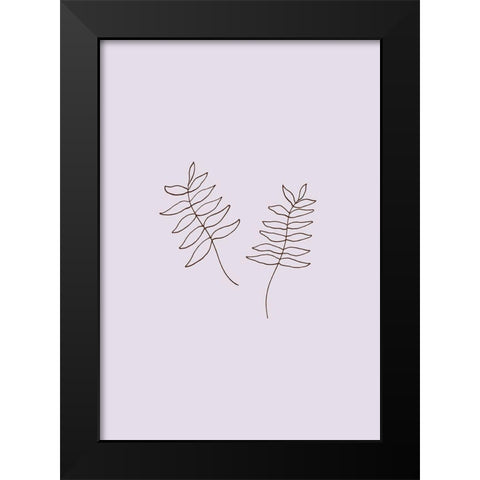 Two Twigs Black Modern Wood Framed Art Print by Uppsala Studio