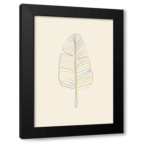 Banana Rainbow Leaf Black Modern Wood Framed Art Print with Double Matting by Uppsala Studio