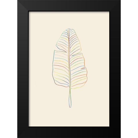 Banana Rainbow Leaf Black Modern Wood Framed Art Print by Uppsala Studio