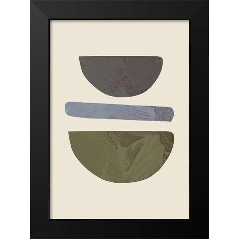 Collage 02 Beige Black Modern Wood Framed Art Print by Uppsala Studio