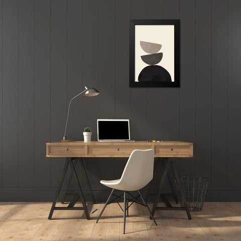 Collage 07 Black Modern Wood Framed Art Print by Uppsala Studio
