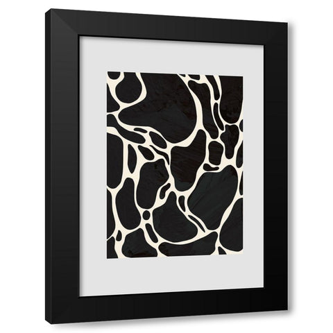 Giraffe Grey Black Modern Wood Framed Art Print with Double Matting by Uppsala Studio