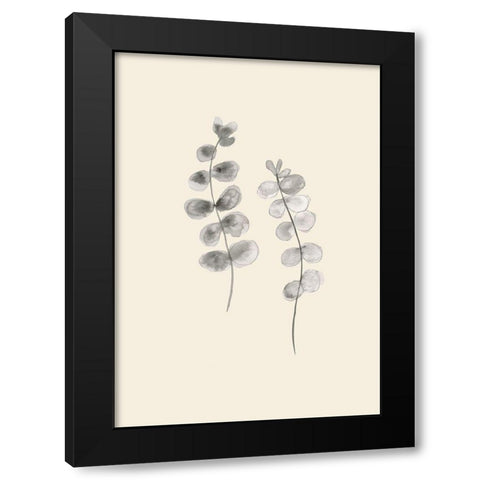 Eucalyptus Twigs Black Modern Wood Framed Art Print by Uppsala Studio