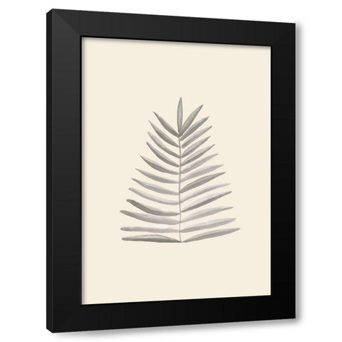 Palm Leaf Ink Black Modern Wood Framed Art Print by Uppsala Studio