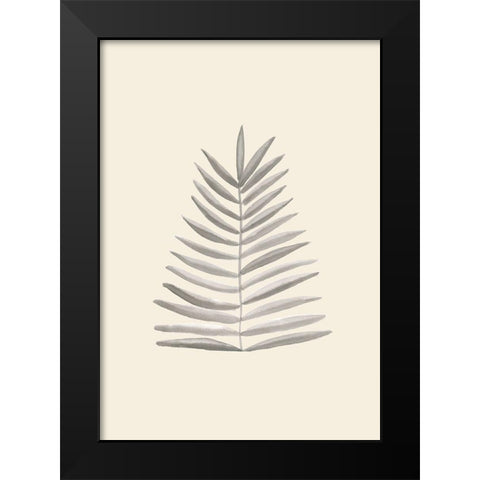 Palm Leaf Ink Black Modern Wood Framed Art Print by Uppsala Studio