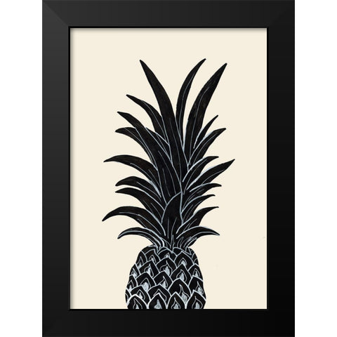 Black Pineapple Black Modern Wood Framed Art Print by Uppsala Studio