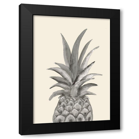 Ink Pineapple Black Modern Wood Framed Art Print by Uppsala Studio