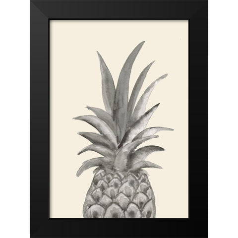 Ink Pineapple Black Modern Wood Framed Art Print by Uppsala Studio