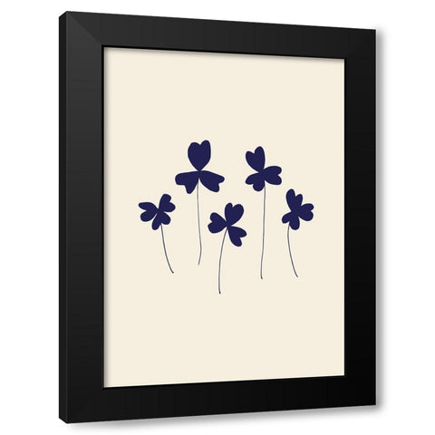 Blue Sorrel Black Modern Wood Framed Art Print by Uppsala Studio