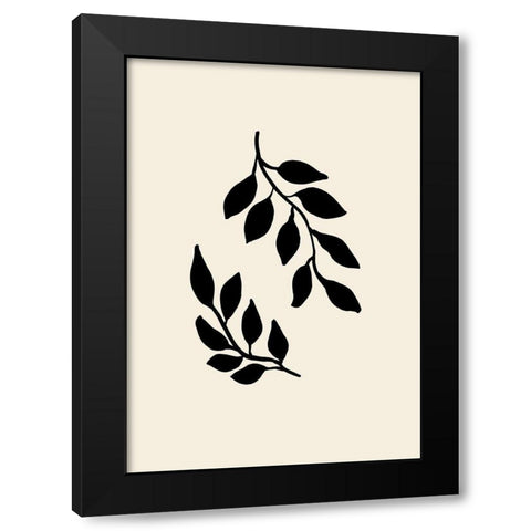 Black Twigs Black Modern Wood Framed Art Print with Double Matting by Uppsala Studio