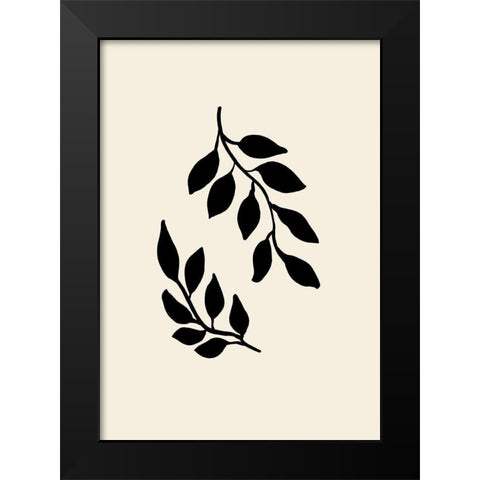 Black Twigs Black Modern Wood Framed Art Print by Uppsala Studio