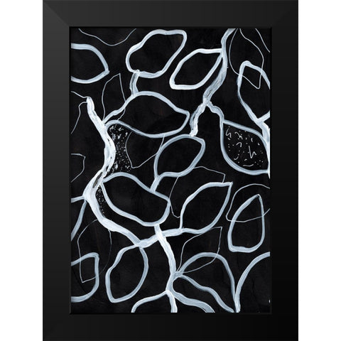 Tangled Black Modern Wood Framed Art Print by Uppsala Studio