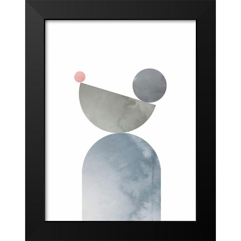 Geometrical Shapes 01 Black Modern Wood Framed Art Print by Uppsala Studio