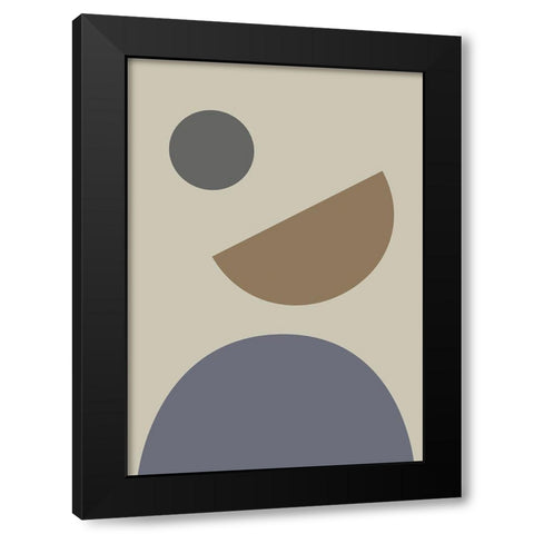 Geometrical Shapes Black Modern Wood Framed Art Print with Double Matting by Uppsala Studio