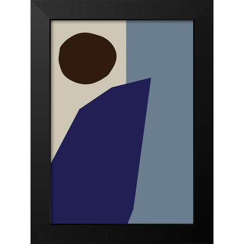 Color Blocks 02 Blue Black Modern Wood Framed Art Print by Uppsala Studio