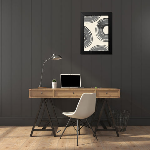 Rings of Life Black Modern Wood Framed Art Print by Uppsala Studio