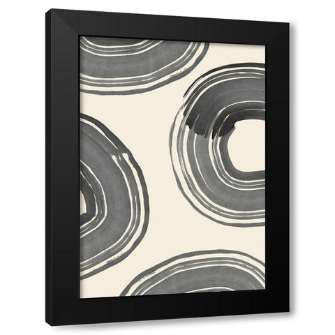 Rings of Life Black Modern Wood Framed Art Print by Uppsala Studio