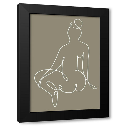 Sitting Down 02 Black Modern Wood Framed Art Print by Uppsala Studio