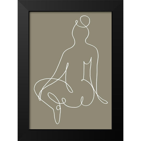 Sitting Down 02 Black Modern Wood Framed Art Print by Uppsala Studio