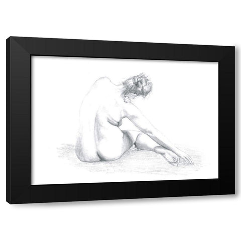 Sketch of a Woman Black Modern Wood Framed Art Print with Double Matting by Uppsala Studio