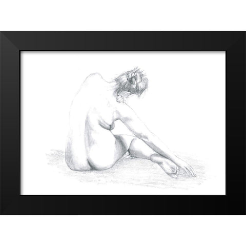 Sketch of a Woman Black Modern Wood Framed Art Print by Uppsala Studio