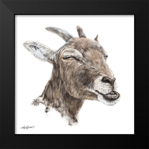 Bill the Goat Black Modern Wood Framed Art Print by Bawden, Angela