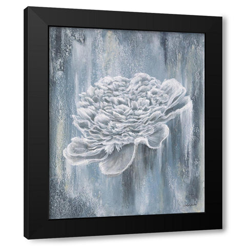 Peony Blues Black Modern Wood Framed Art Print by Bawden, Angela