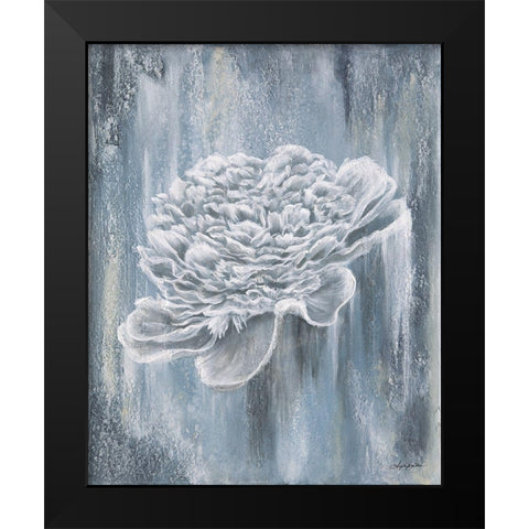 Peony Blues Black Modern Wood Framed Art Print by Bawden, Angela