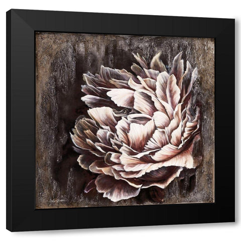 Pale Peony Black Modern Wood Framed Art Print by Bawden, Angela