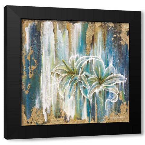 Beach Lilies Black Modern Wood Framed Art Print with Double Matting by Bawden, Angela