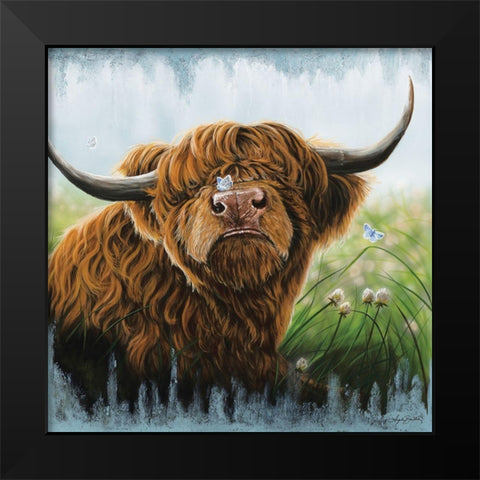 Butterfly Kisses Black Modern Wood Framed Art Print by Bawden, Angela