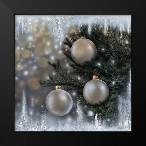 Christmas Elegance Black Modern Wood Framed Art Print by Bawden, Angela