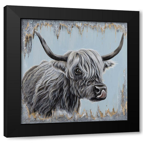 Babe the Coo Black Modern Wood Framed Art Print by Bawden, Angela
