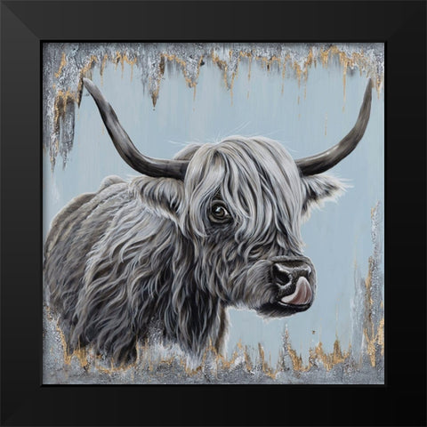 Babe the Coo Black Modern Wood Framed Art Print by Bawden, Angela