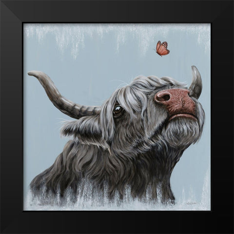 Sniffles Black Modern Wood Framed Art Print by Bawden, Angela