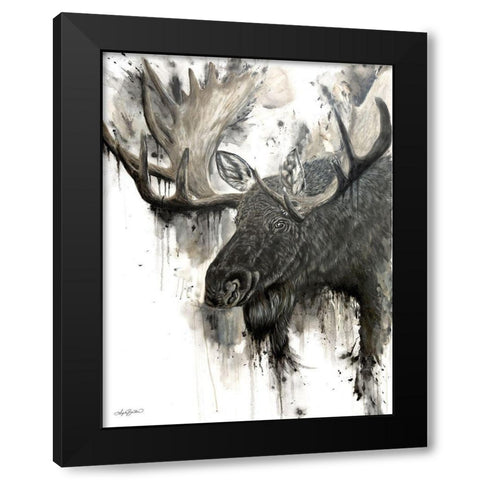 Bull Moose    Black Modern Wood Framed Art Print by Bawden, Angela