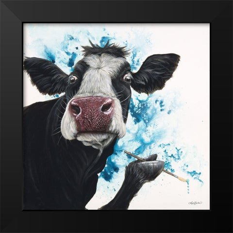 Picowsso Black Modern Wood Framed Art Print by Bawden, Angela