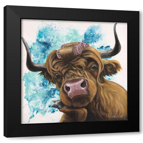 Curley Coo Black Modern Wood Framed Art Print by Bawden, Angela