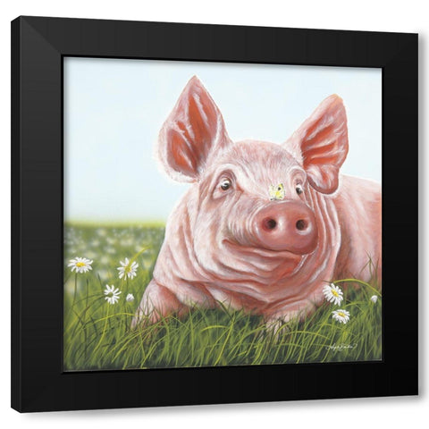 Slim Daisy Black Modern Wood Framed Art Print with Double Matting by Bawden, Angela