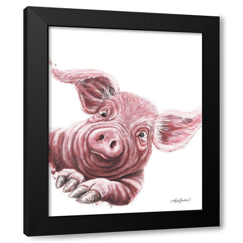 This Little Piggys Toes Black Modern Wood Framed Art Print with Double Matting by Bawden, Angela