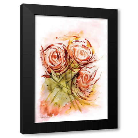 Summer Roses Black Modern Wood Framed Art Print with Double Matting by Bawden, Angela