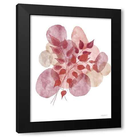 Bohemian Watercolor Leaves Black Modern Wood Framed Art Print with Double Matting by Bawden, Angela