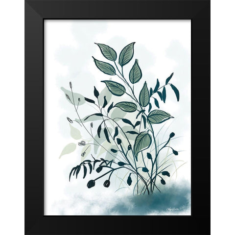 Inked Botanicals Black Modern Wood Framed Art Print by Bawden, Angela