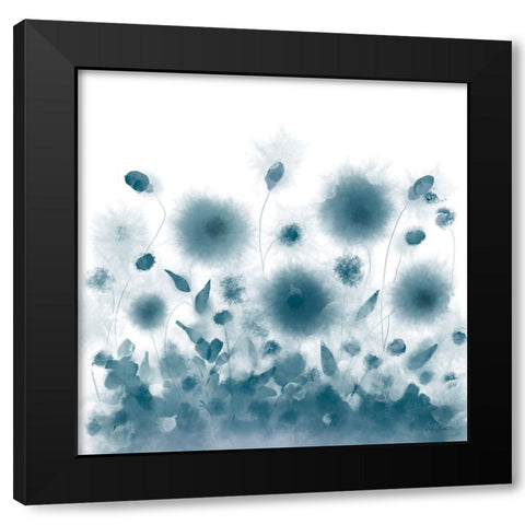 Soft Blue Botanical Spread Black Modern Wood Framed Art Print with Double Matting by Bawden, Angela